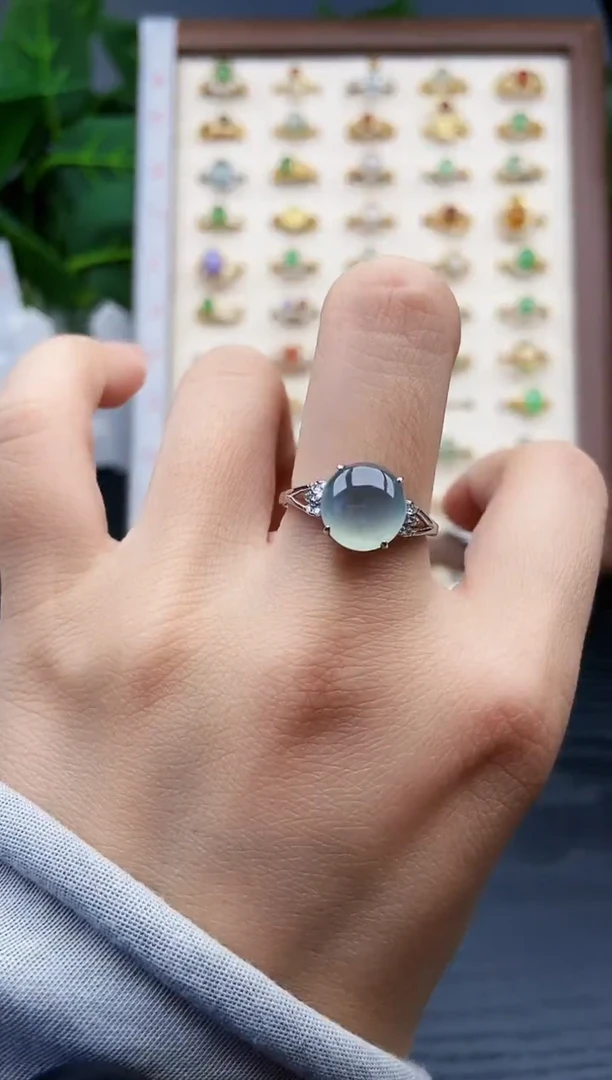 银S925镶嵌戒指翡翠12