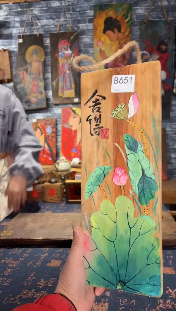 风化老门板丙烯画