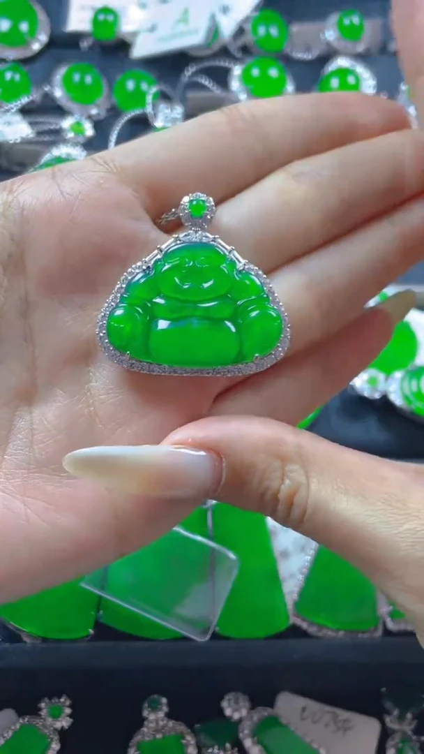 颈饰银S925镶嵌翡翠11