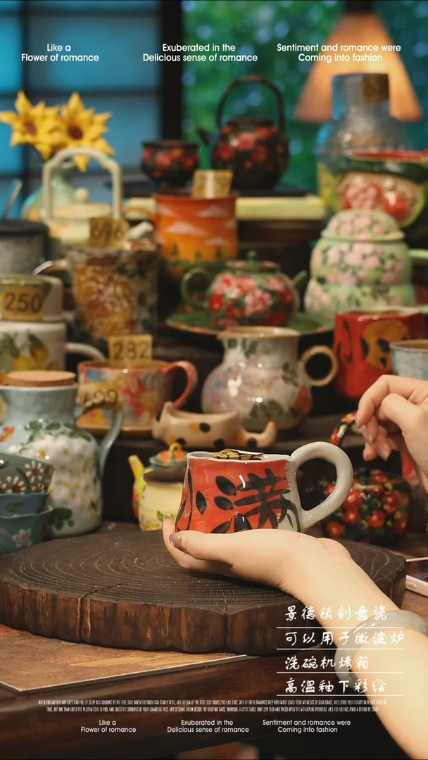 陶瓷景德镇高温釉下彩手工手绘款式