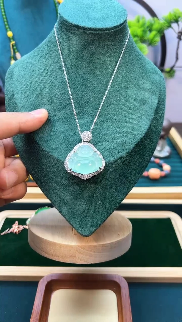 翡翠银S925镶嵌颈饰D18