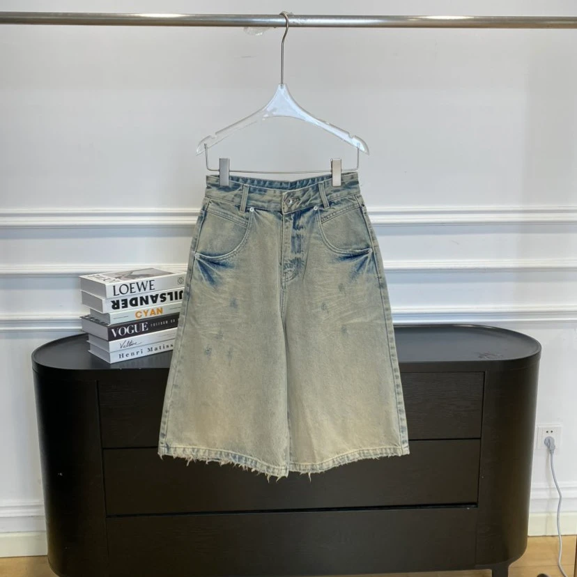 manzanilla 浅色做旧牛仔短裤25年春夏BYK25SS100214——990