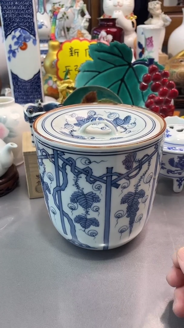 瓷片平安青花水指