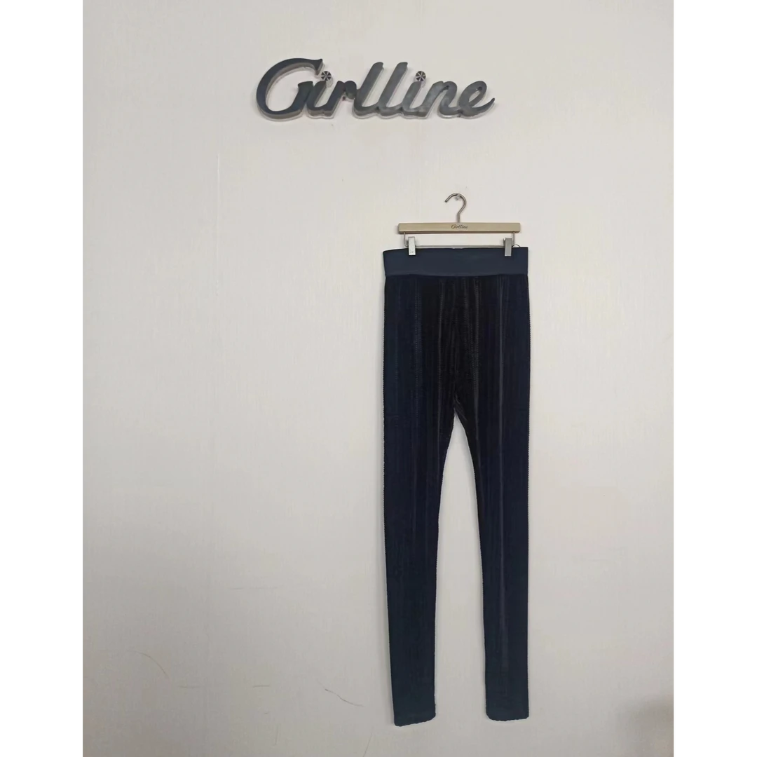 NS60B2505【天鹅裤】新款时尚丝绒提花瑜伽修身百搭弹力显瘦打底裤