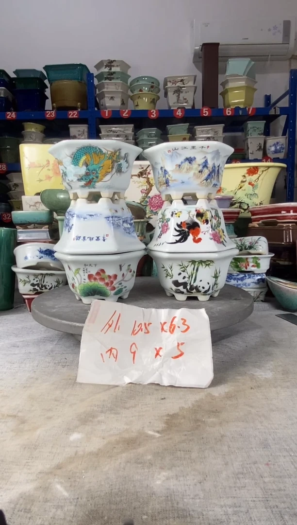 82831六只六方花盆