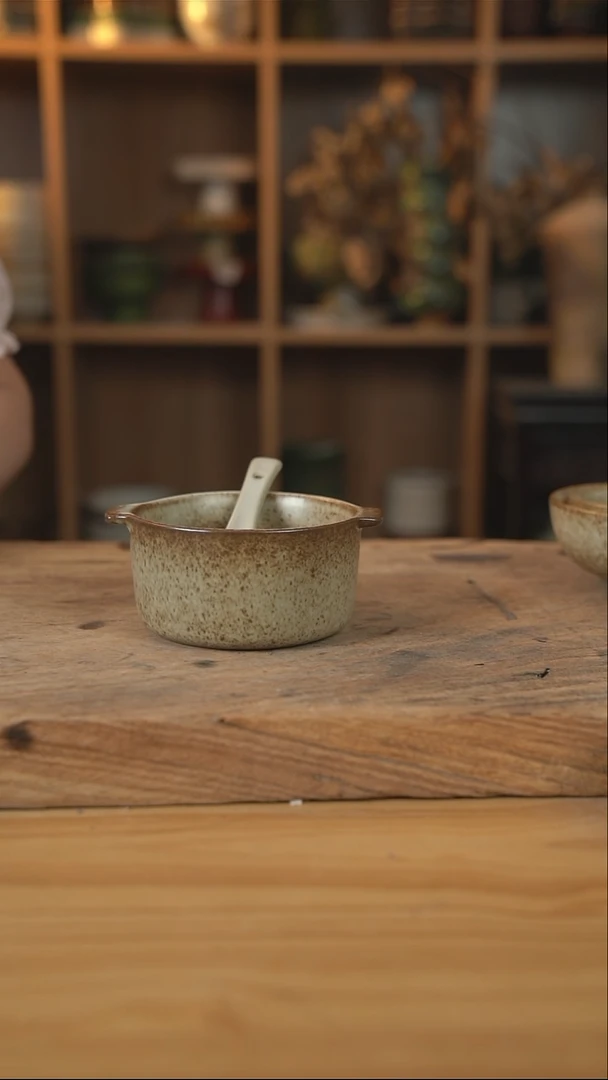 奶奶系列的双耳早餐碗