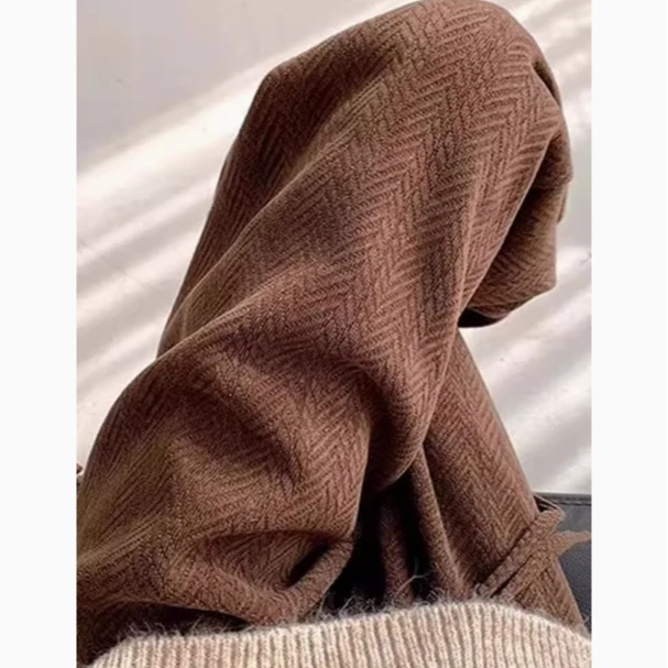 【奥粒绒】【加绒加厚】133百搭雪尼尔阔腿新款窄版显瘦加绒休闲裤