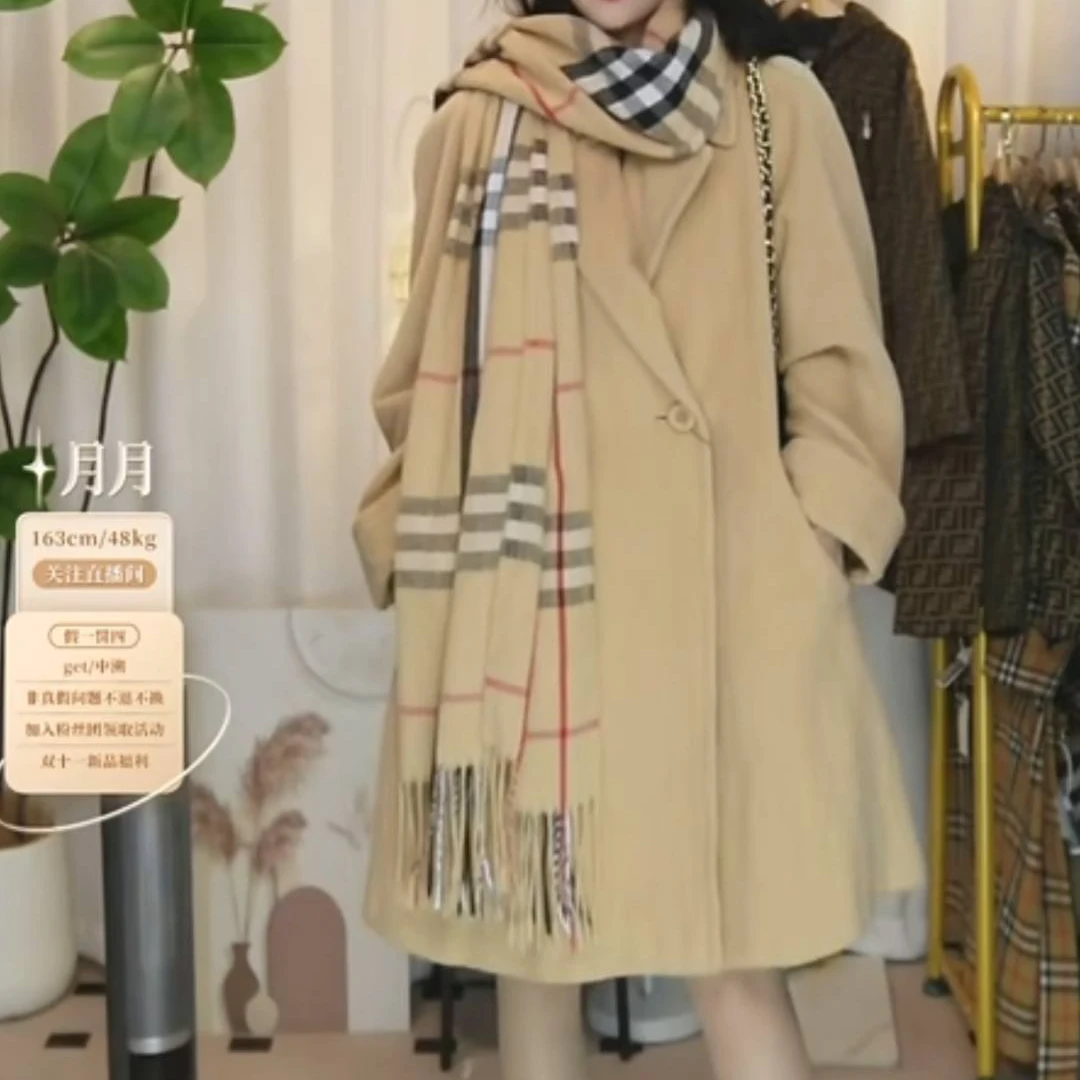 95新 BURBERRY/博柏利 巴宝莉中长款翻领大衣外套/fy1430