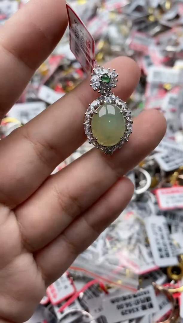 【闪购商品】翡翠戒指银S925镶嵌44444---2