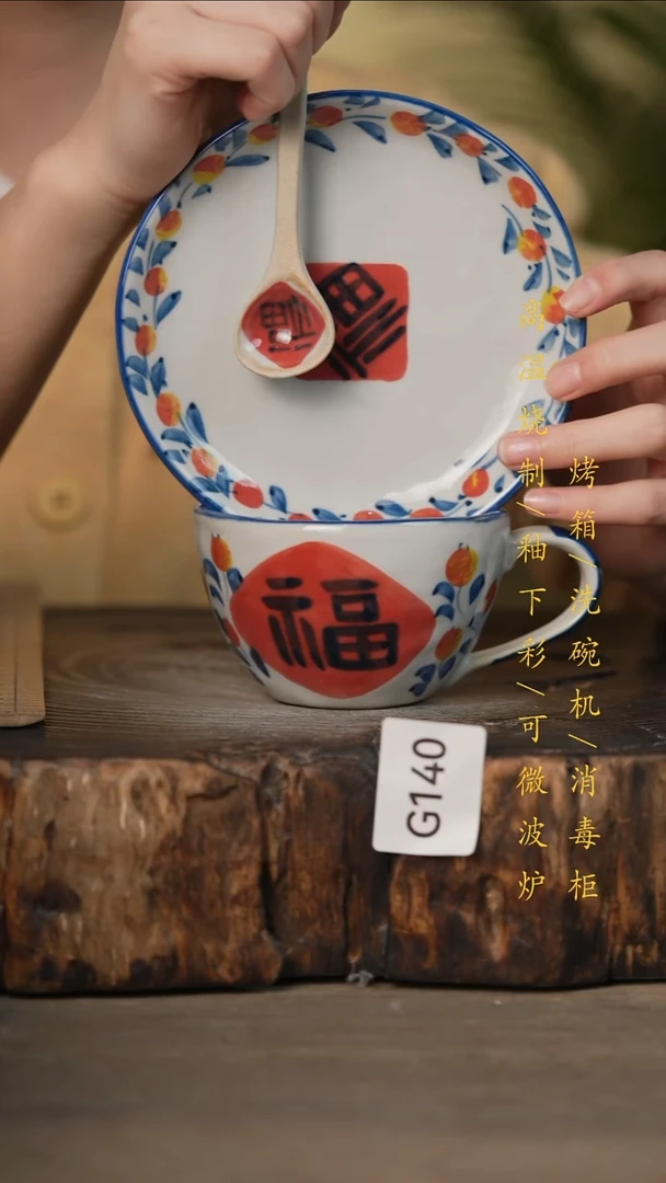 瓷片景德镇高温釉下彩可微波烤箱洗碗机140