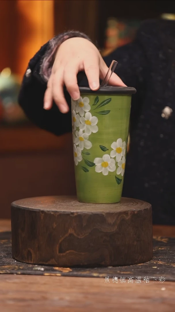 陶瓷景德镇高温釉下手绘陶瓷@L107@