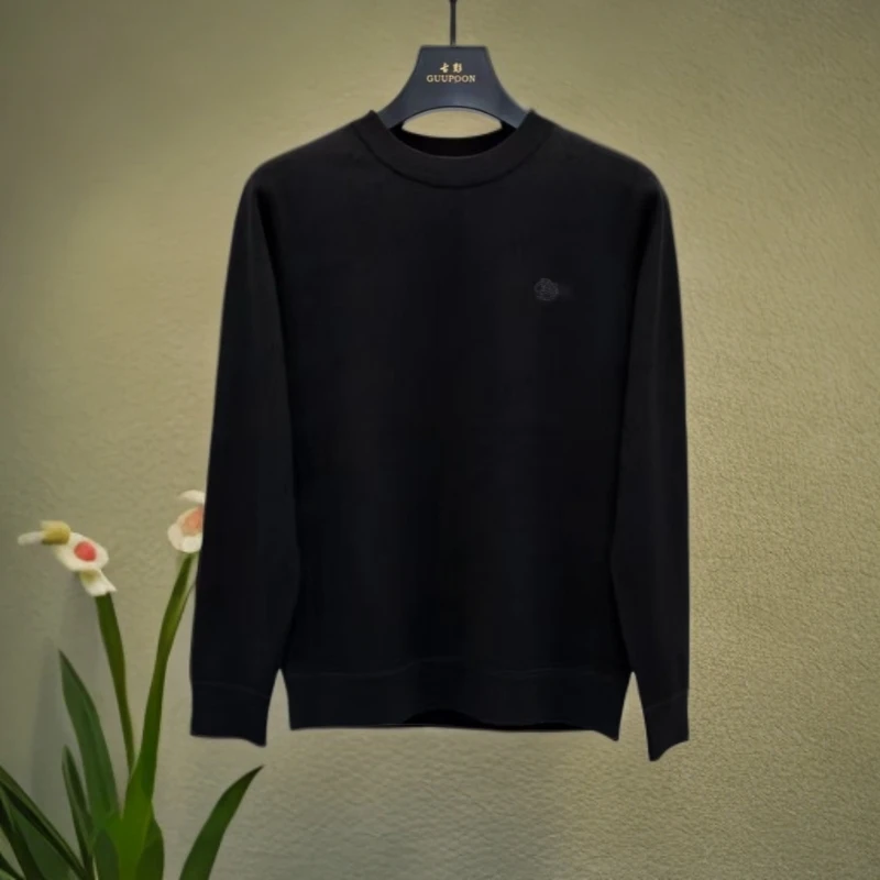 【针织衫9913】男士轻奢品牌原单轻商务秋冬长袖加绒扒缝针织衫