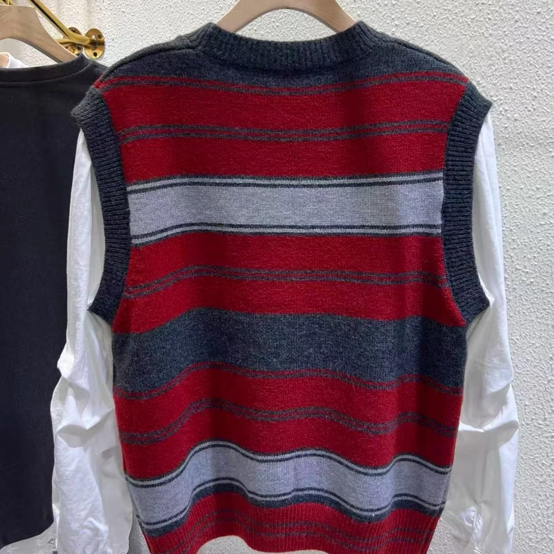 格调美美 015撞色假两件针织毛衣