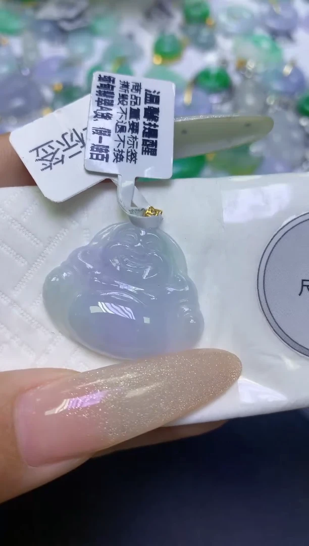 颈饰18K金镶嵌翡翠天然缅甸翡翠A货百元以上9元证书费自理