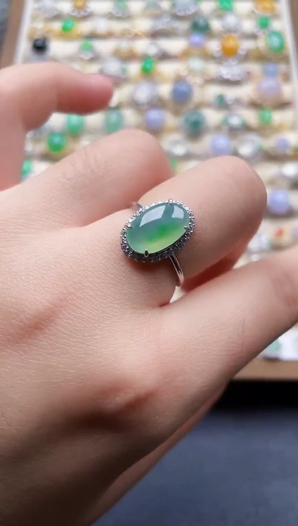 银S925镶嵌戒指翡翠13