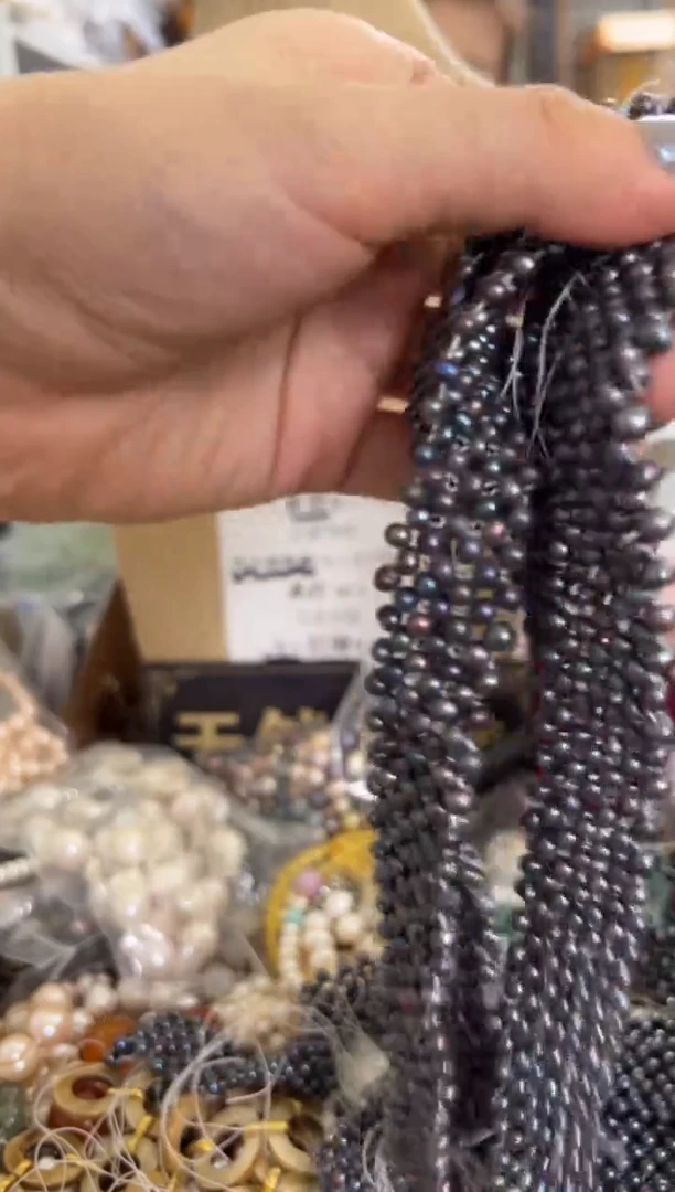 银S925镶嵌淡水珍珠珠宝奇石项链随机半成品EN