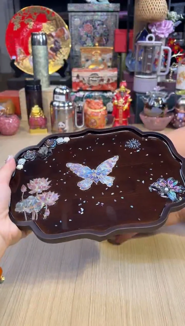 52螺钿蝴蝶壶承-对图