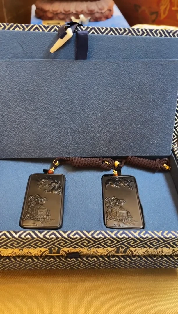 【闪购商品】和田玉玉牌未镶嵌和田玉龙凤对牌 M042