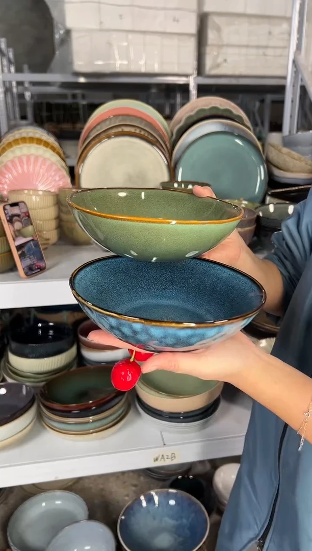 陶瓷外贸尾货瑕疵满20包邮X2菜碗组合