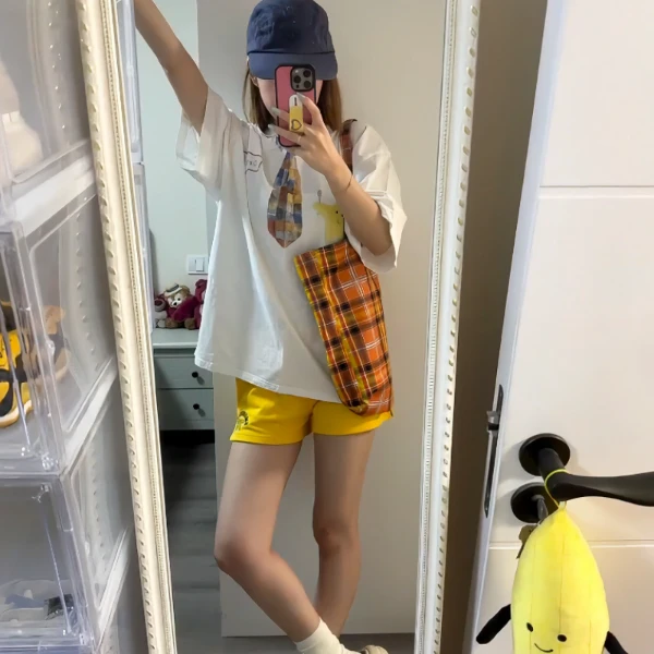 日系ins学院风设计感小众POLO衫短袖T恤女宽松休闲百搭纯棉上衣夏