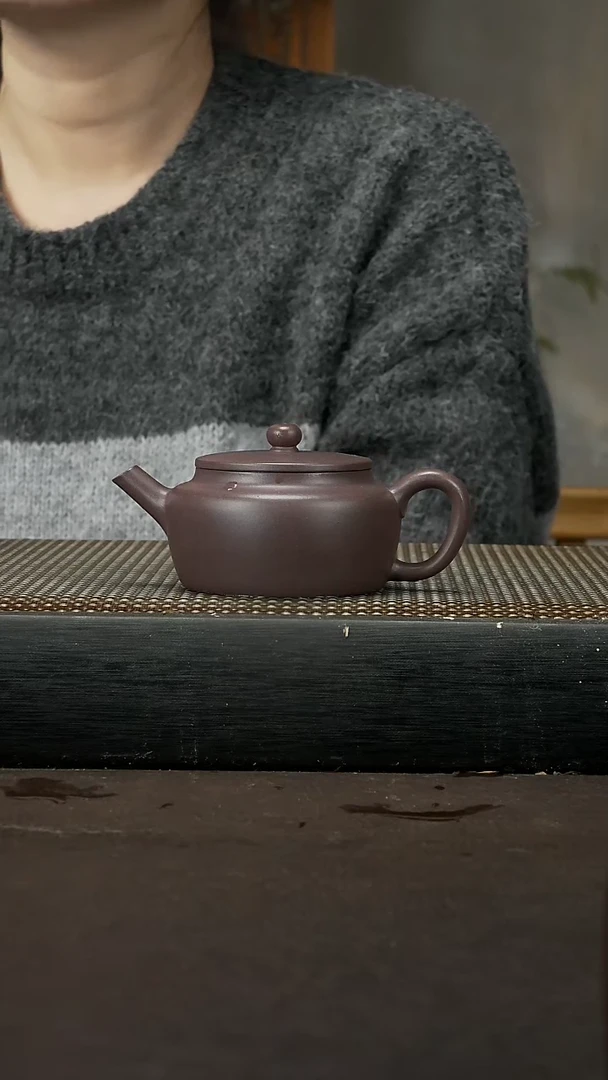 【闪购商品】紫砂茶壶天青泥 桑扁 140cc 071