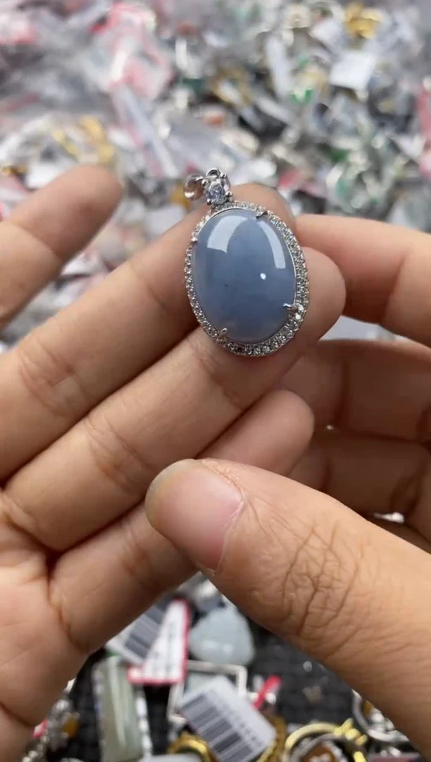 银S925镶嵌戒指翡翠3333----6