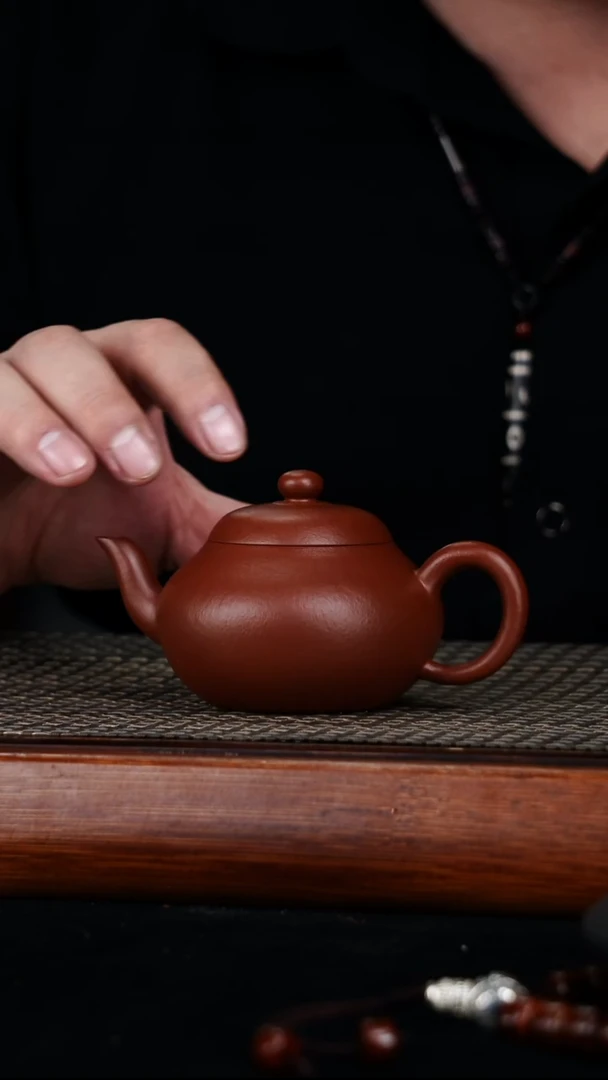 茶壶紫砂原矿朱泥梨形180cc