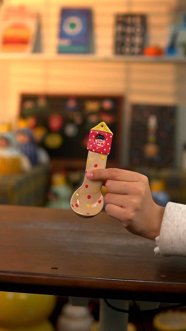 .喜上陶社房子勺子红色