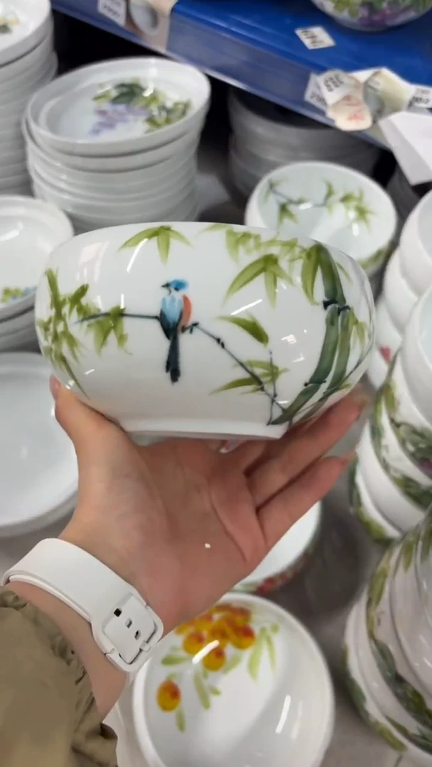 瓷片景德镇高温陶瓷食品级手绘釉中彩-大窝窝碗