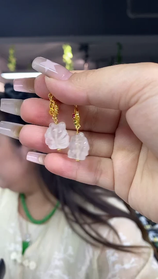 水晶耳饰未镶嵌多样性发其一颜色微差