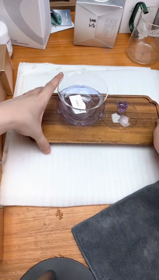 风谜金标沁兰盖碗浅紫+风谜茶巾