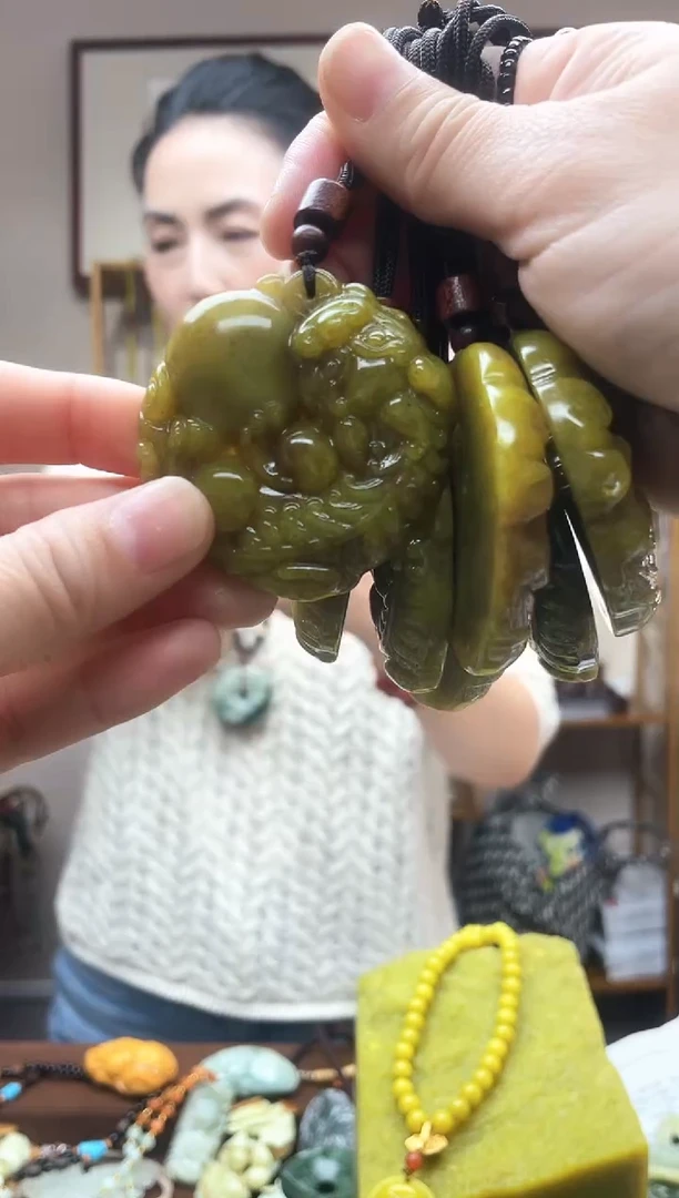 未镶嵌岫玉吊坠多样性发货拍一发一