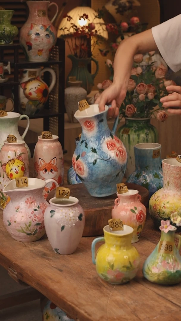 陶瓷景德镇设计师手作花器摆件侘寂风161