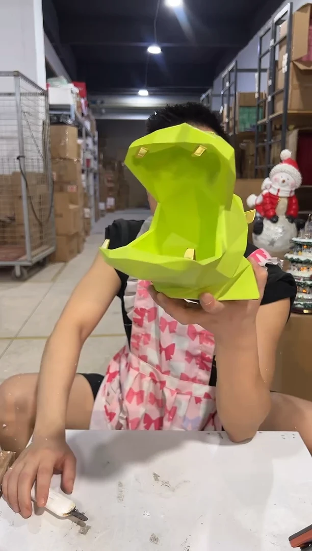 瓷片绿色河马玄关摆件