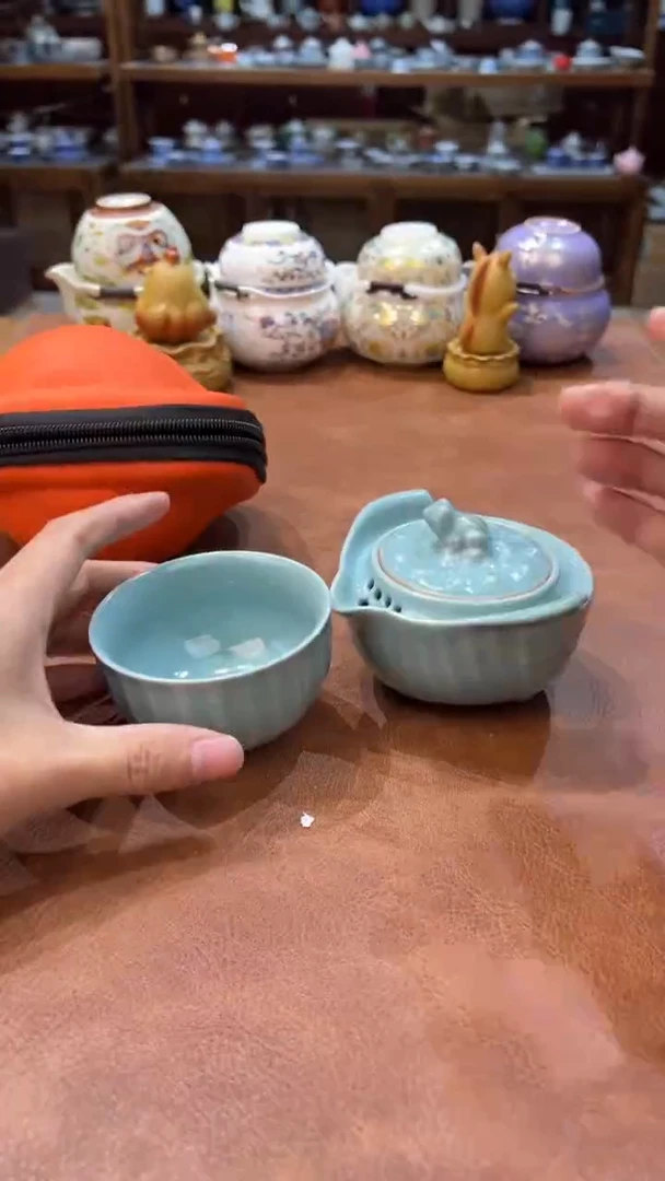 真的很便宜会开片的旅行茶具