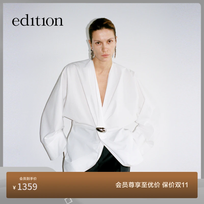 【精英衣橱系列】edition2025秋季新款东方感扭结衬衫#EBE3TOP041