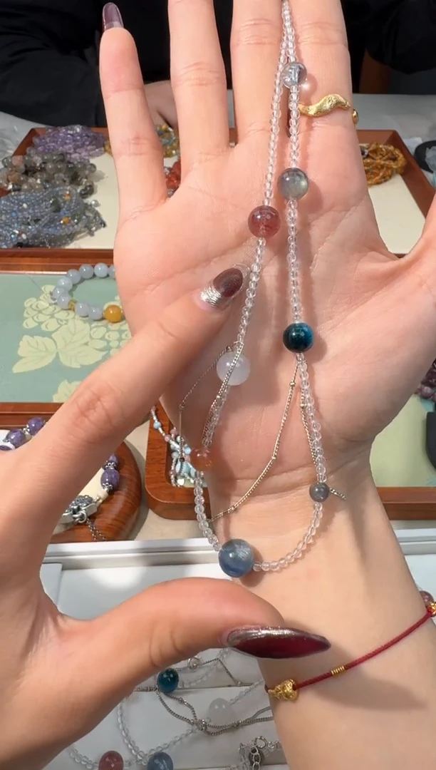 【闪购商品】水晶手链银S925镶嵌M003白水多宝项链