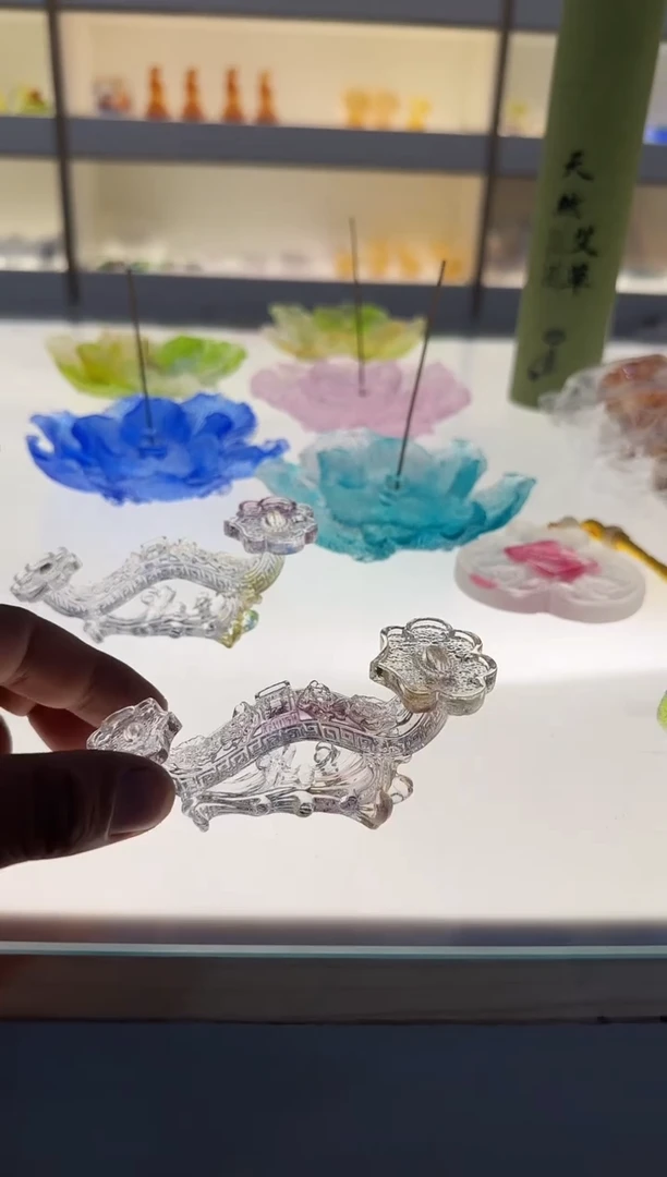 手工艺品琉璃花开富贵如意