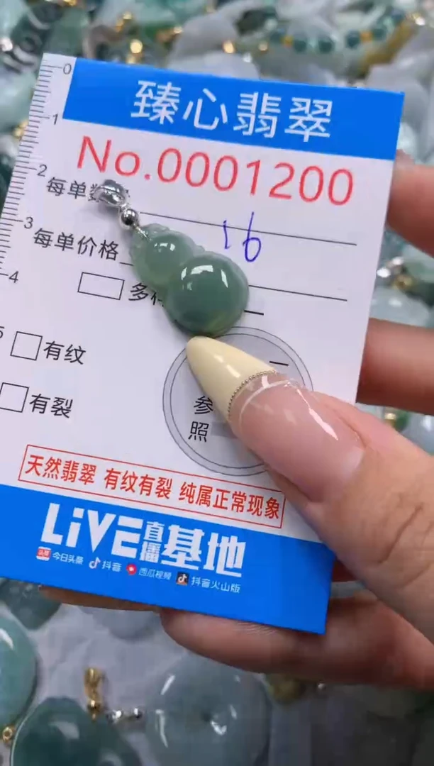 翡翠未镶嵌颈饰含绳0001200