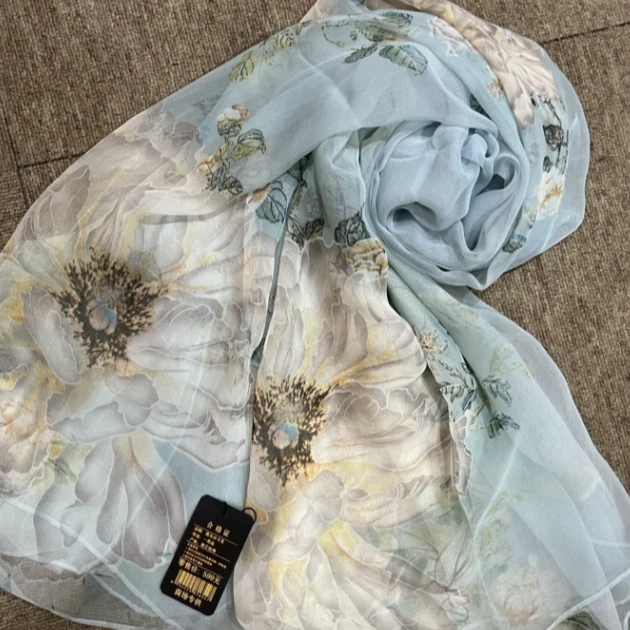云纹纱加大版[180*140左右]旅游拍照女士百搭洋气高档丝巾加大版