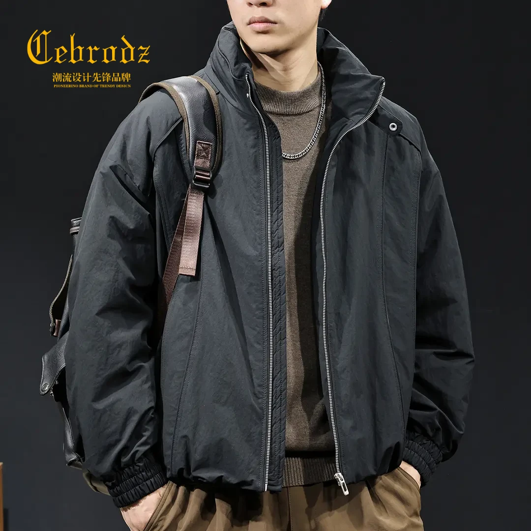 法国Cebrodz美式白鸭立领羽绒服男冬季男士潮牌秋冬外套大码休闲