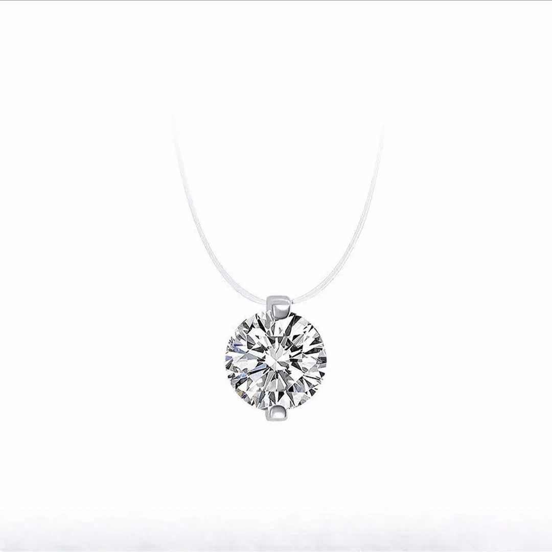 by humankind 链子925银锆石 人鱼之泪轻奢爆闪隐形线锆石项链