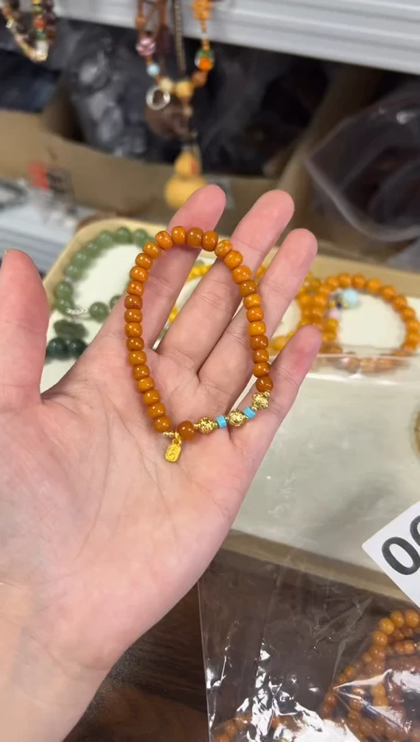 未镶嵌蜜蜡手链老蜜蜡小桶珠设计款手链[0630]