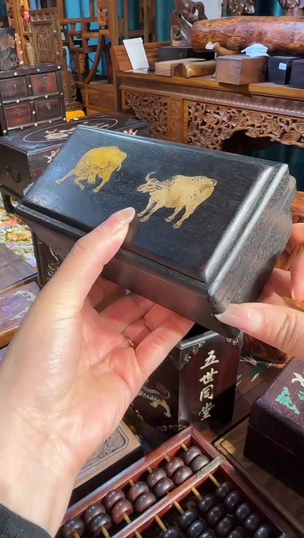 【闪购商品】木木艺紫檀2牛机关盒98.8888