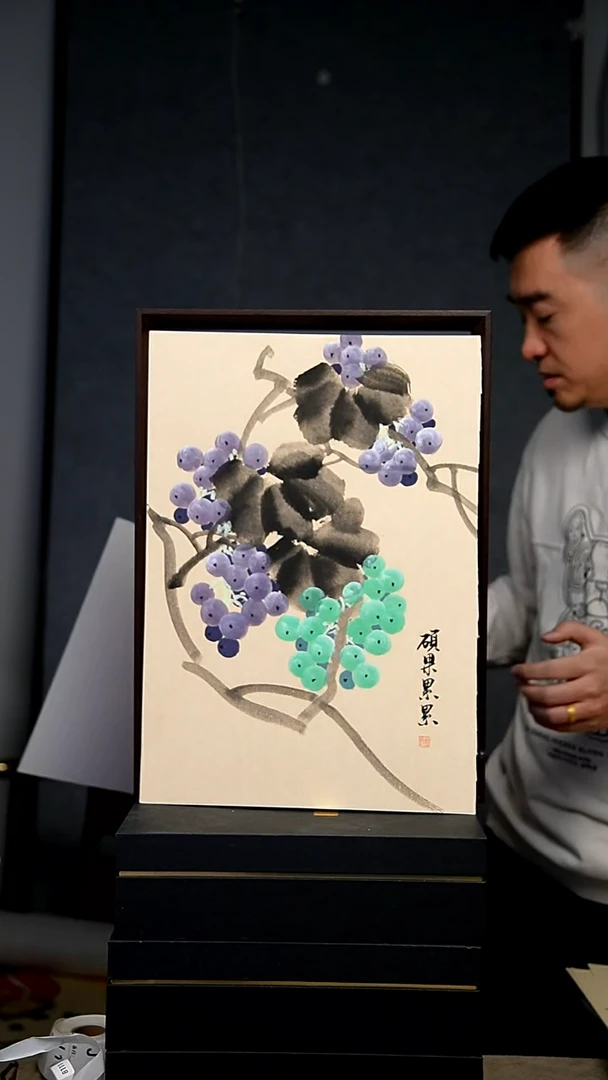 国画A3不落名绘画带框发货104