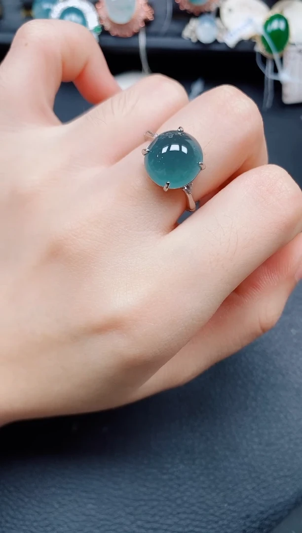 银S925镶嵌戒指翡翠翡翠