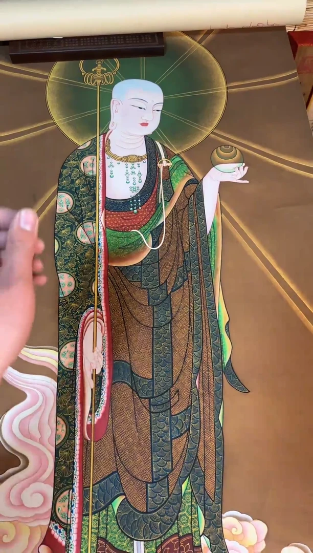 卷轴画精品唐卡===藏藏-地藏王