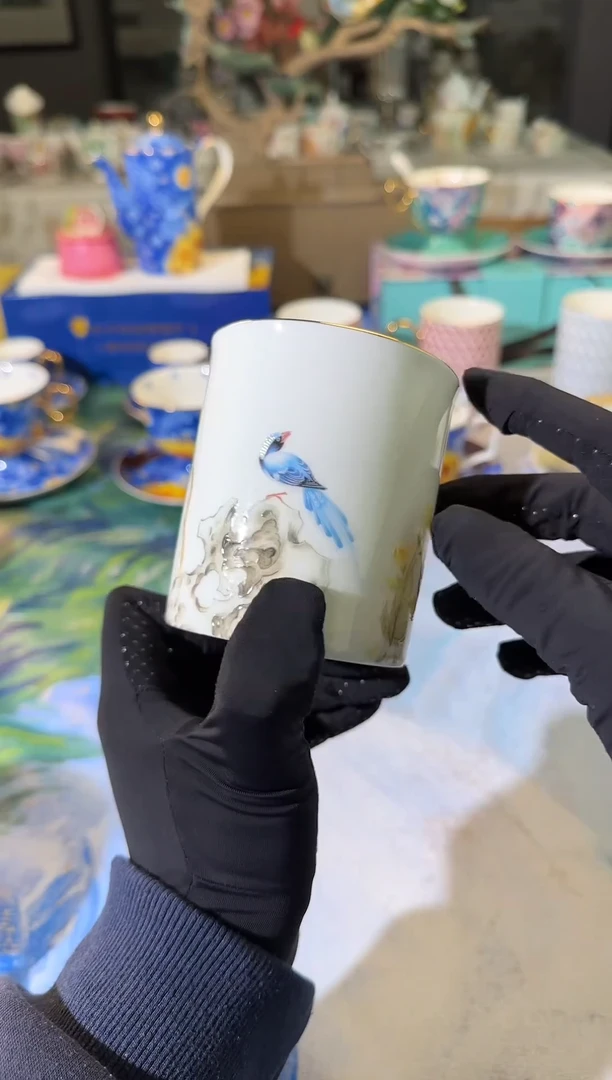 【闪购商品】瓷片骨瓷手绘描金送小汤勺