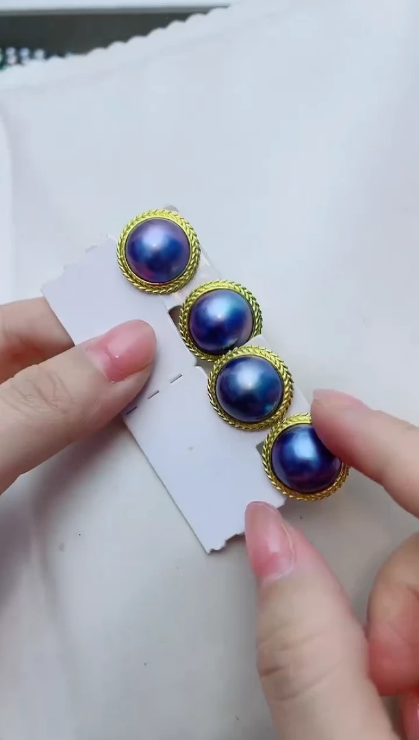 耳饰拼合珍珠（马贝珠）银S925镶嵌A45商品多样性发其一