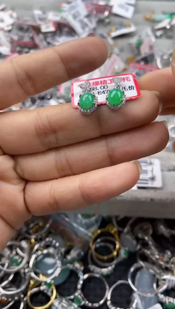 银S925镶嵌戒指翡翠1212---6